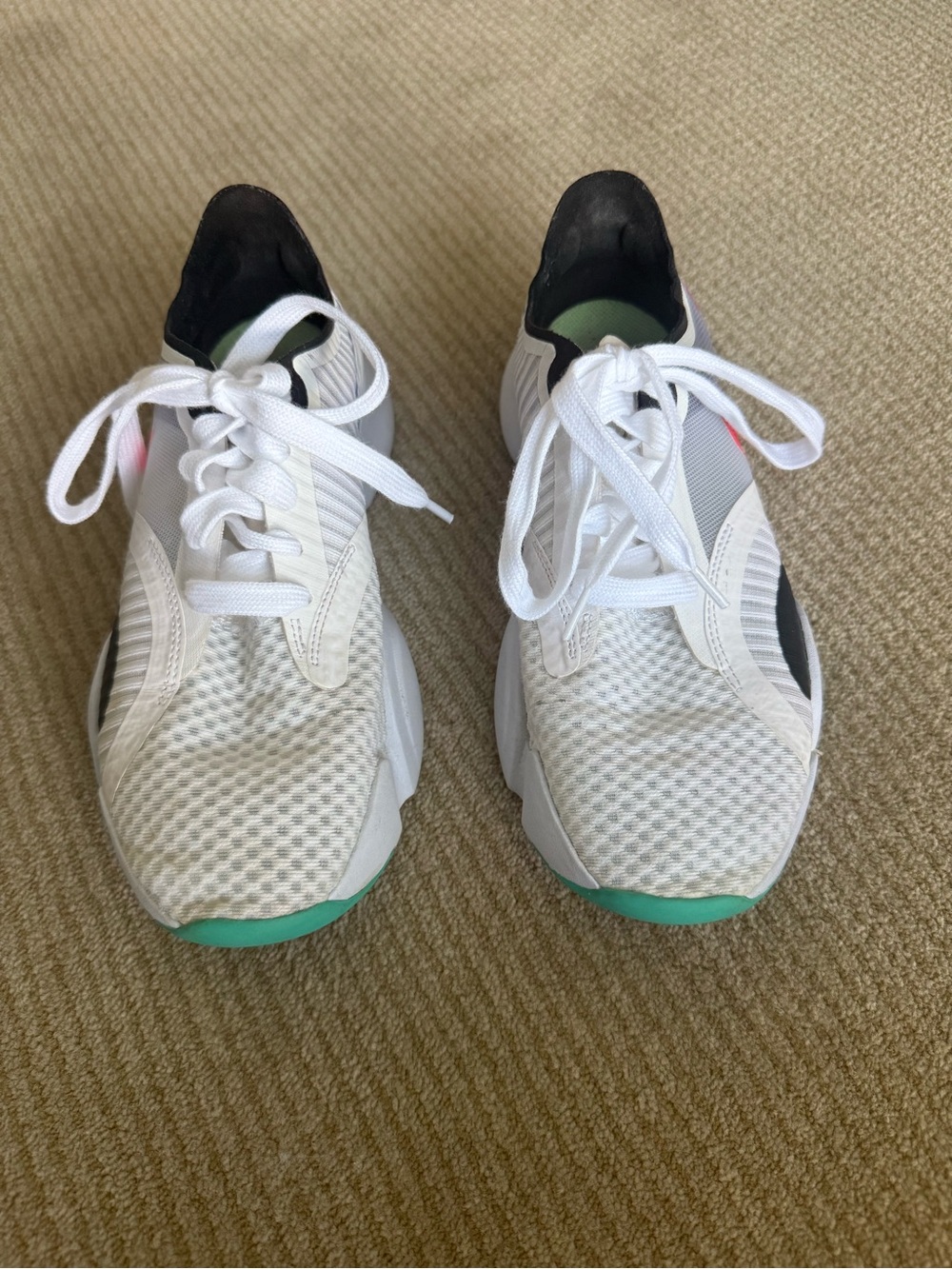 Nike White Athletic Sneakers with Mint Accents